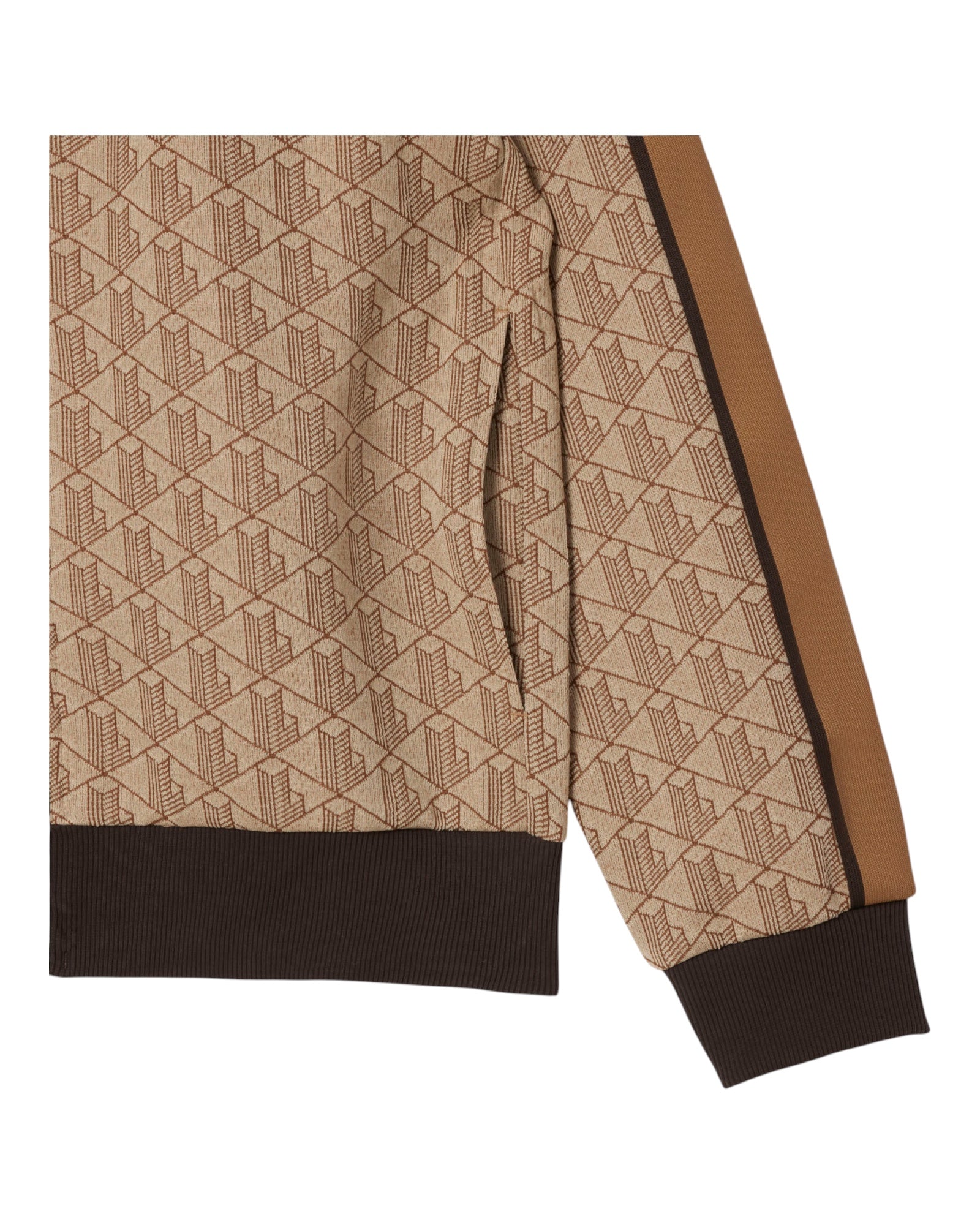 Felpa Con Zip Jacquard Paris Monogram Beige-Marrone SH1368 00 6IR Lacoste