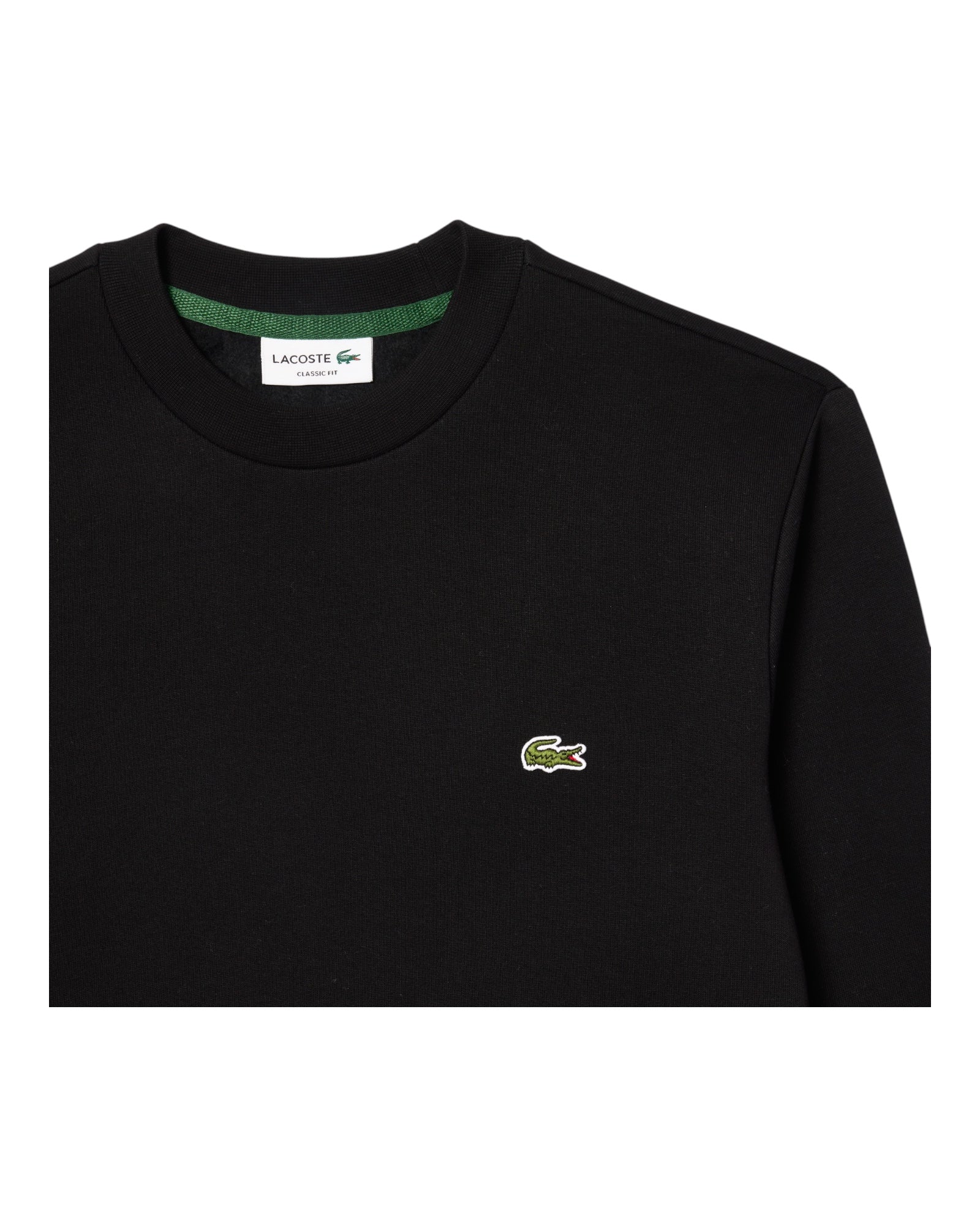 Felpa Girocollo Classic Fit Nera SH9608-00-031 Lacoste