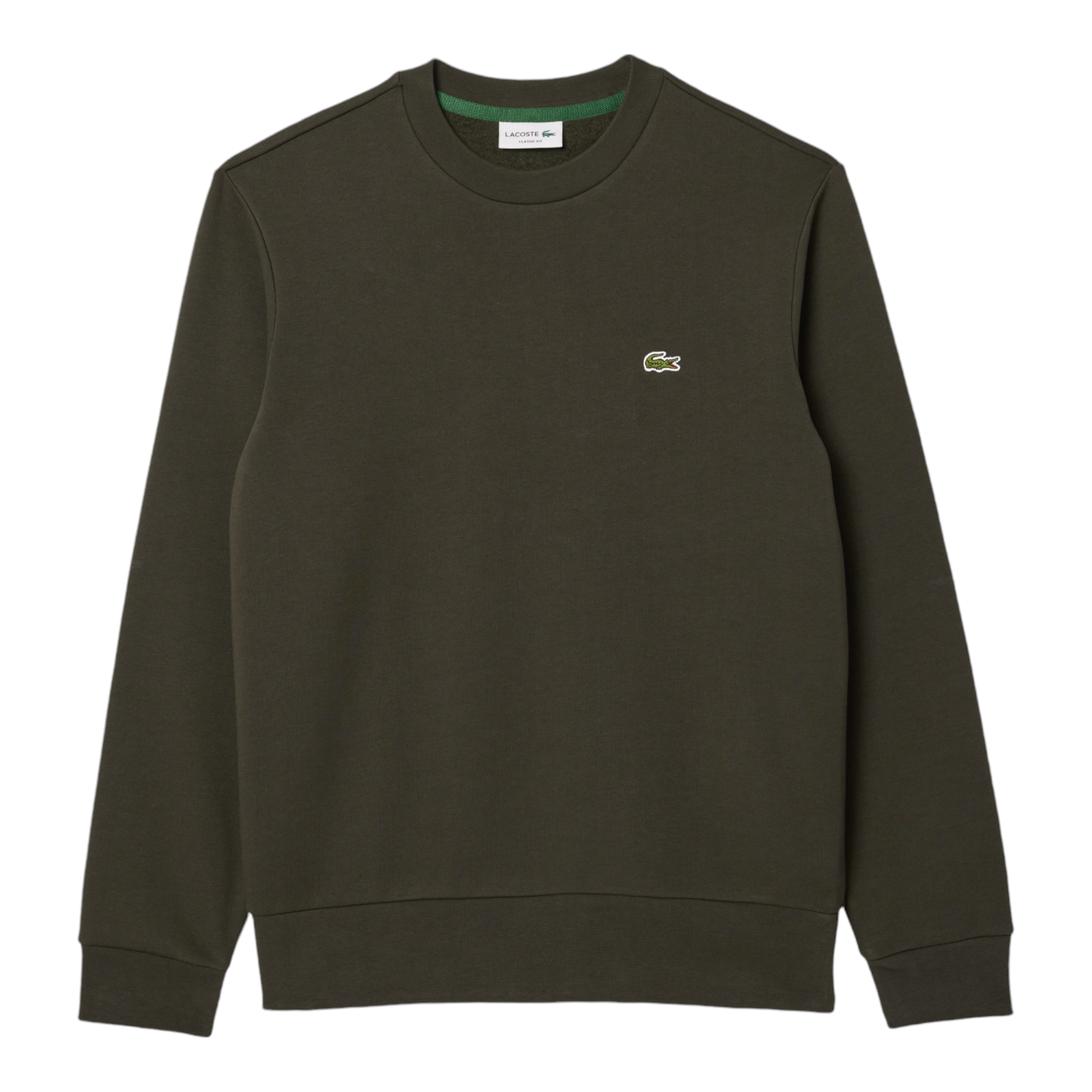 Felpa Girocollo Classic Fit Verde Khaki SH9608-00-L7A Lacoste