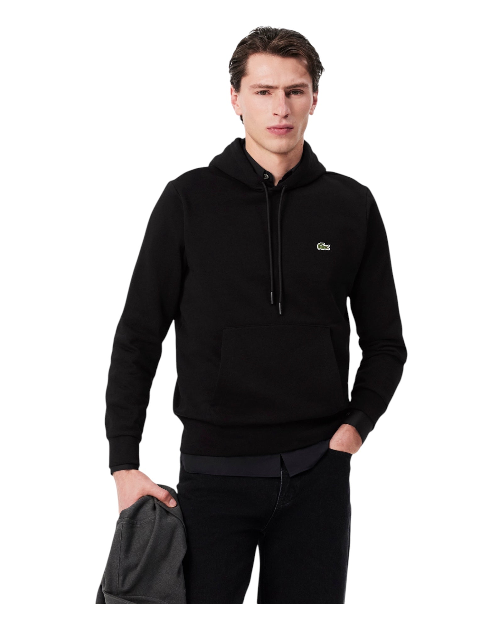 Felpa Con Cappuccio Classic Fit Nera SH9623-00-031 Lacoste