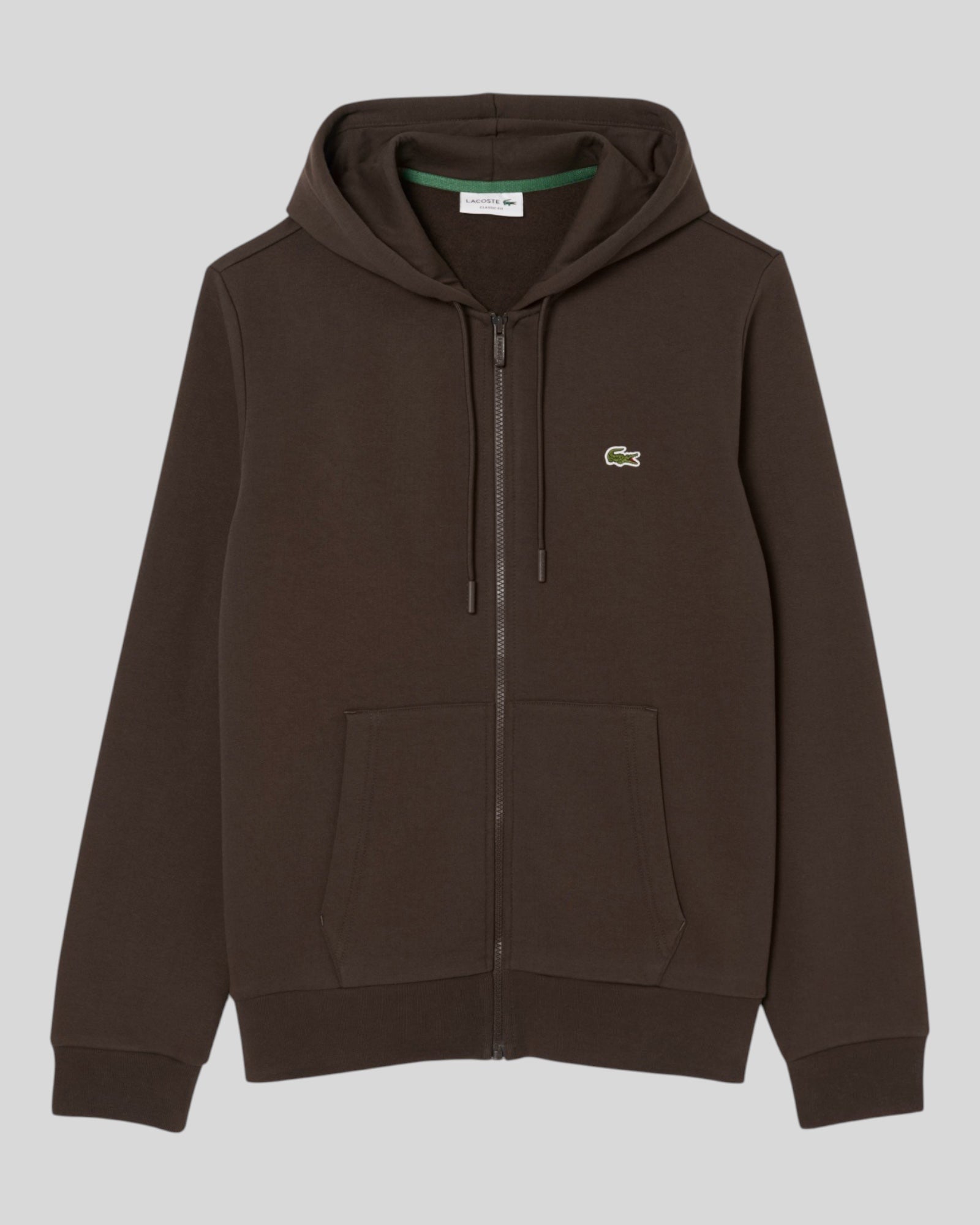 Felpa Con Zip e Cappuccio Marrone SH9626-00-SKB Lacoste