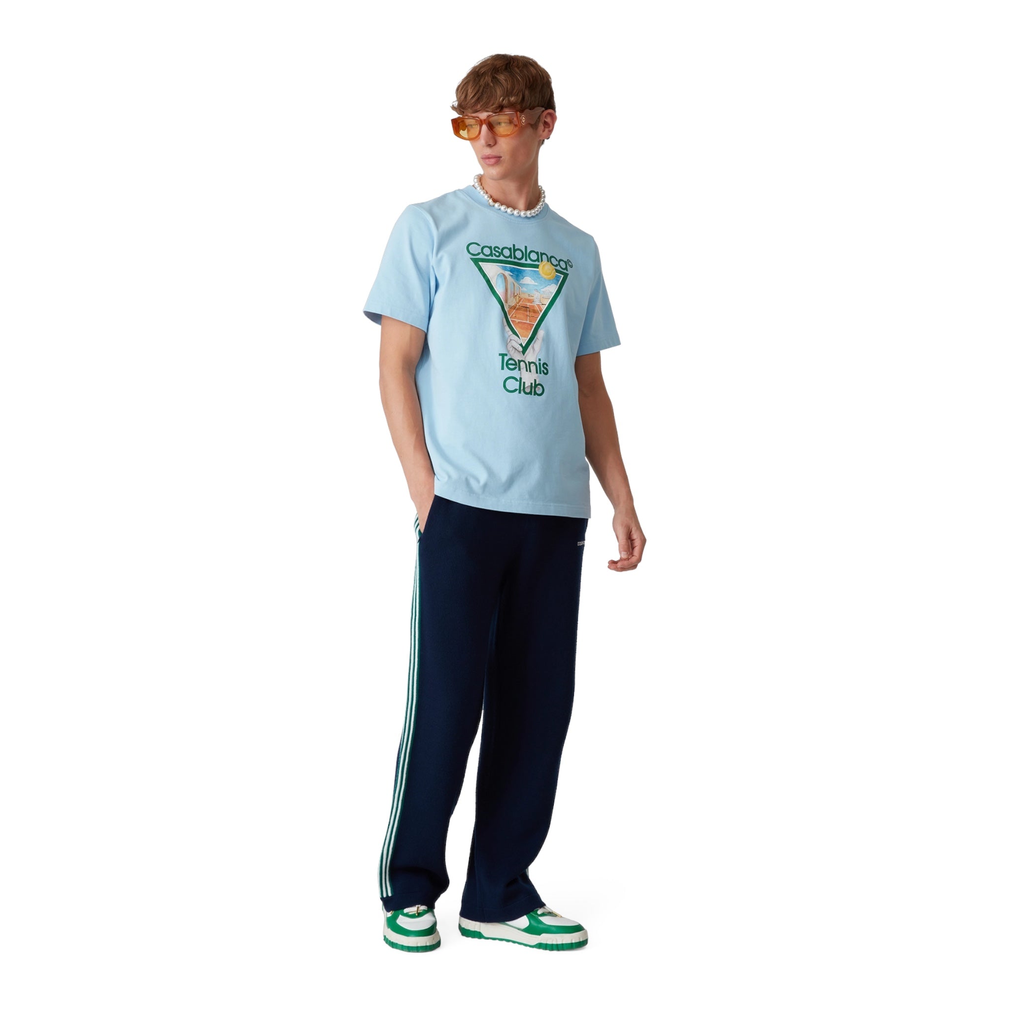 T-Shirt Metaphysical Tennis Icon Printed Azzurro UMPS25JTS00109 Casablanca