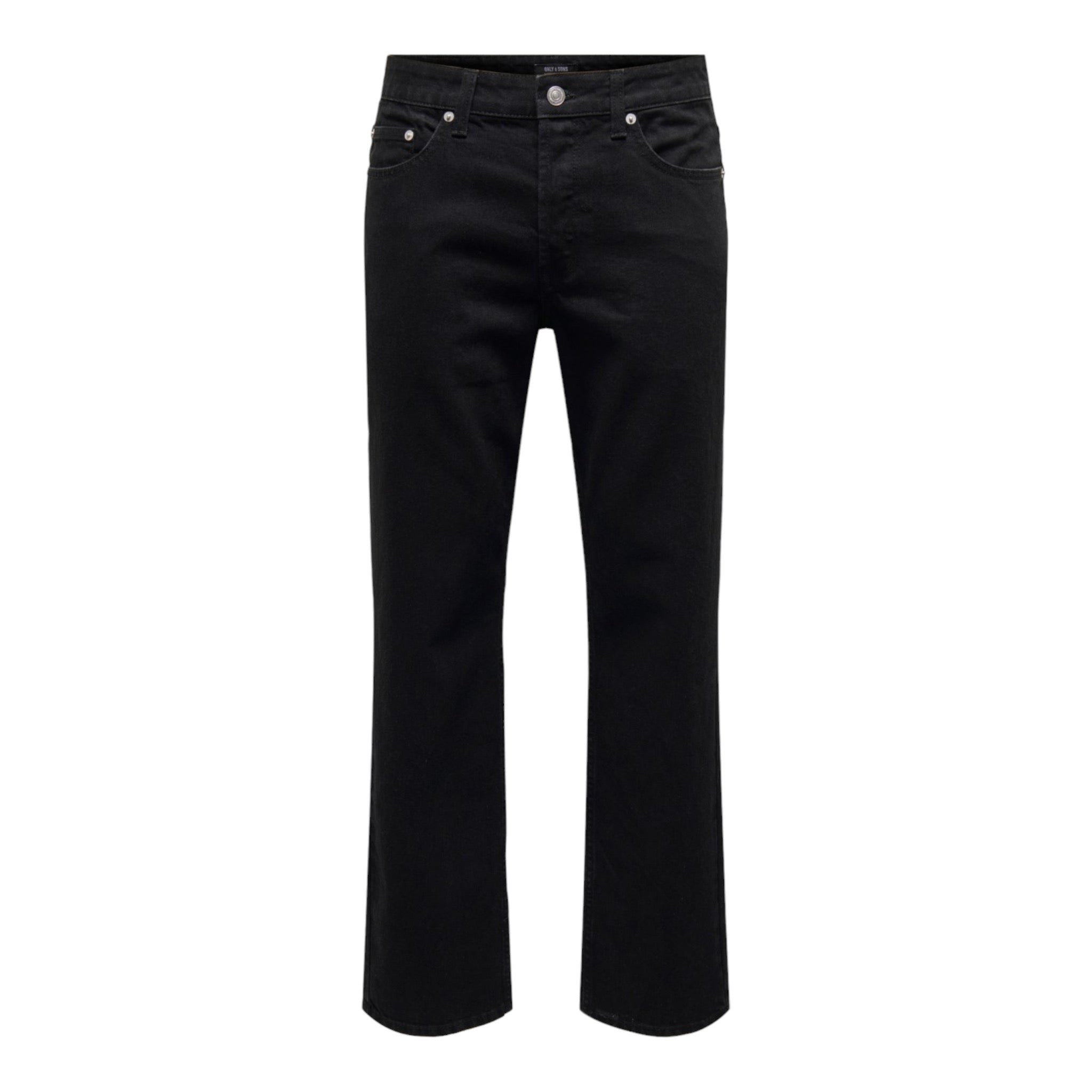 Schwarze Denim-Jeans mit weitem Rand 8004 Only &amp; Sons