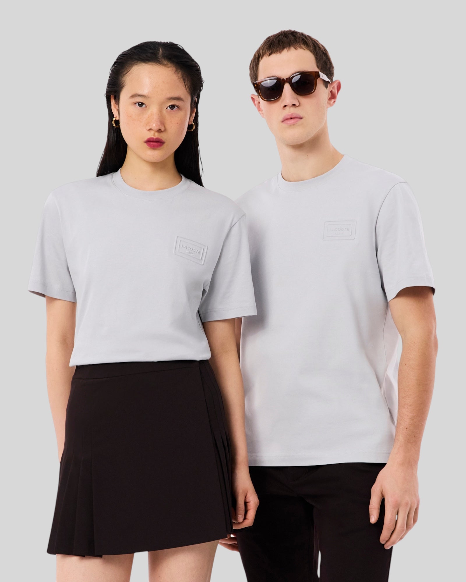 T-Shirt Unisex In Jersey Classic Fit Marchio Goffrato Grigio Chiaro TH0753 00 ACZ Lacoste