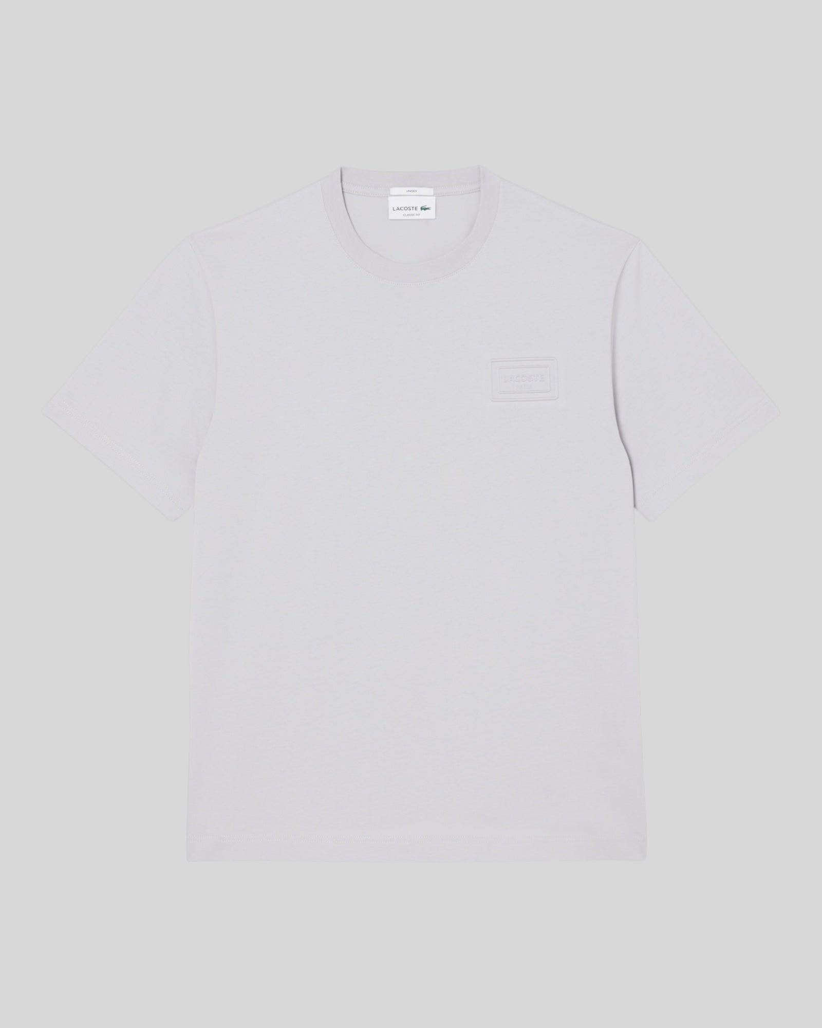 T-Shirt Unisex In Jersey Classic Fit Marchio Goffrato Grigio Chiaro TH0753 00 ACZ Lacoste