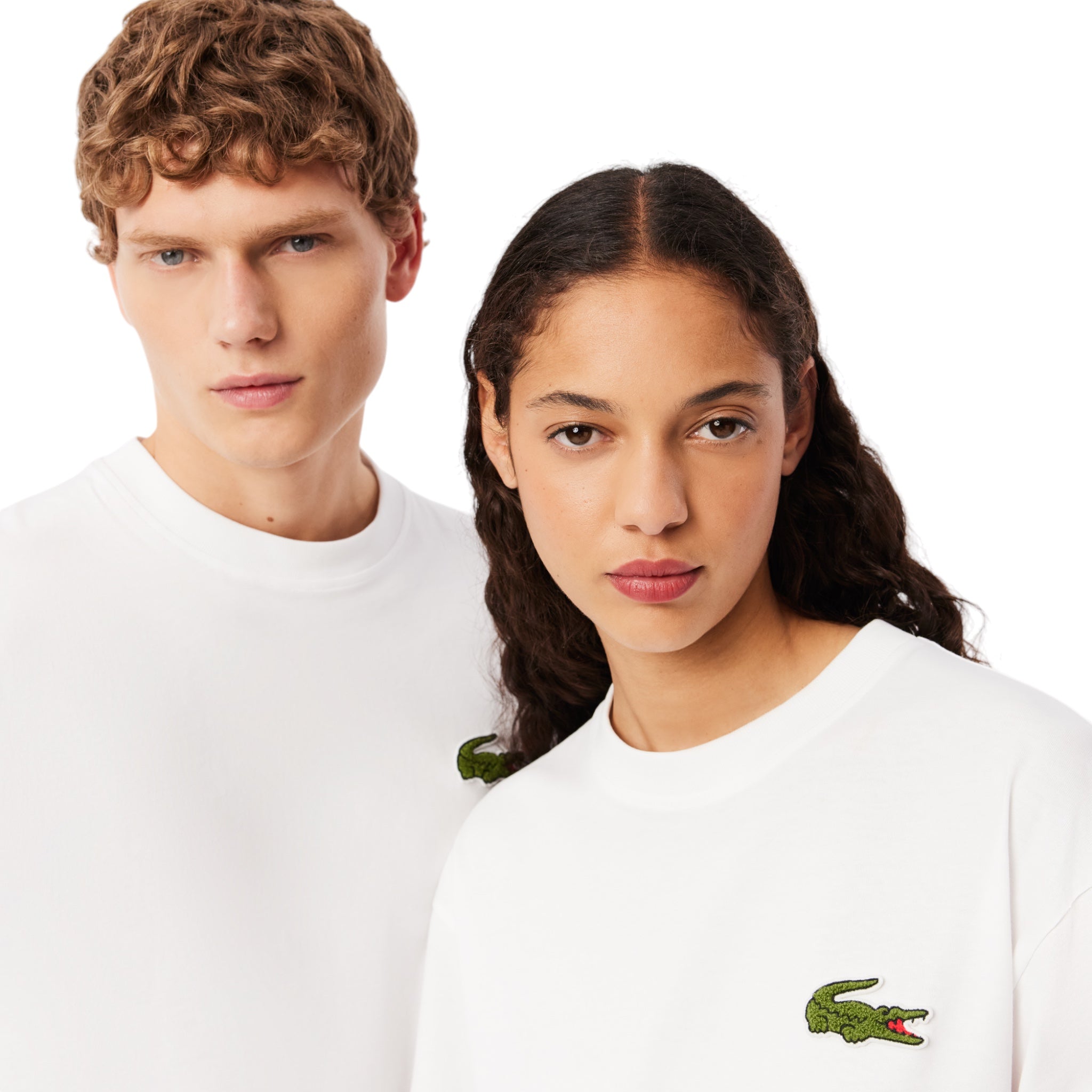 T-Shirt Unisex Loose Fit Jersey Big Logo Bianca TH2745 00 001 Lacoste