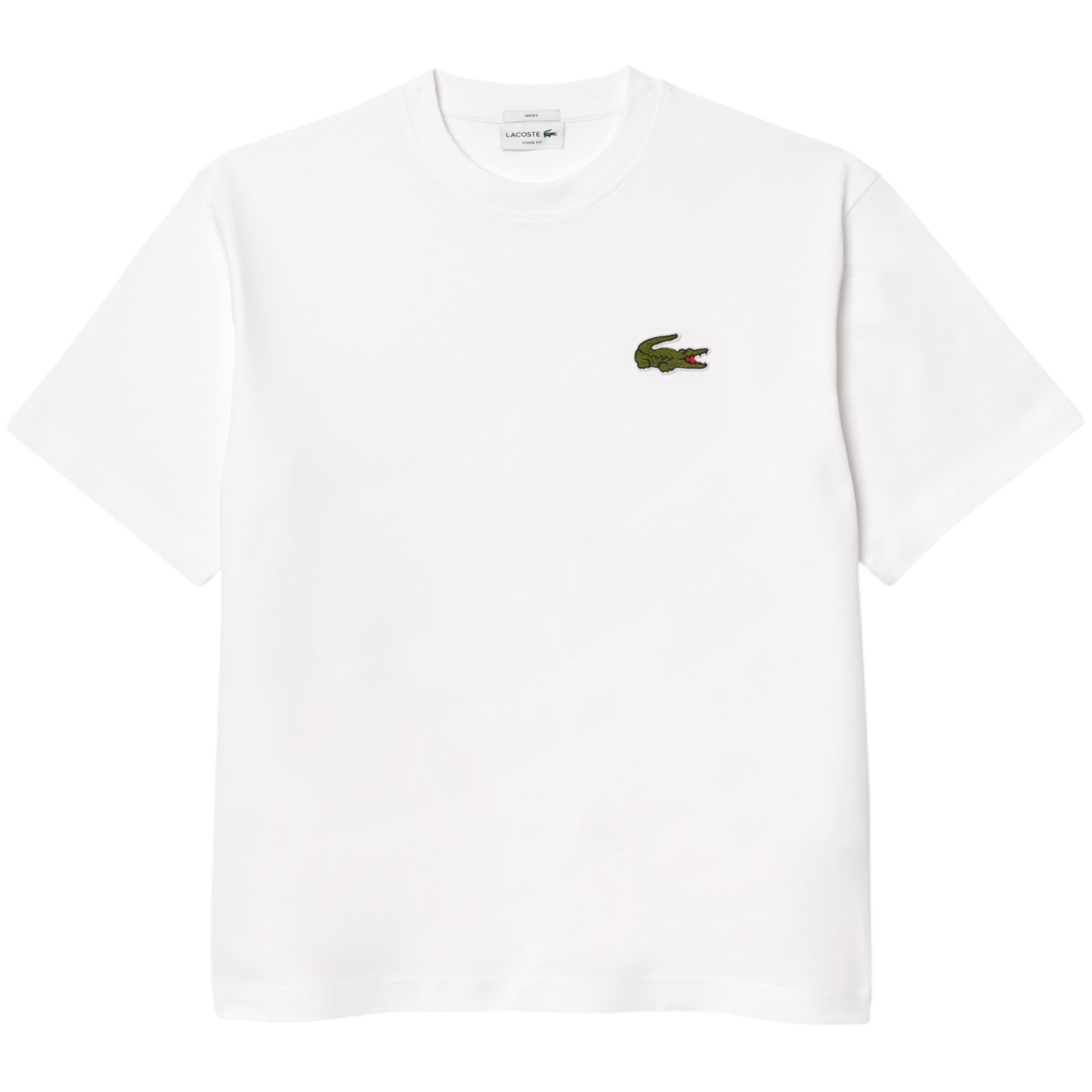 T-Shirt Unisex Loose Fit Jersey Big Logo Bianca TH2745 00 001 Lacoste