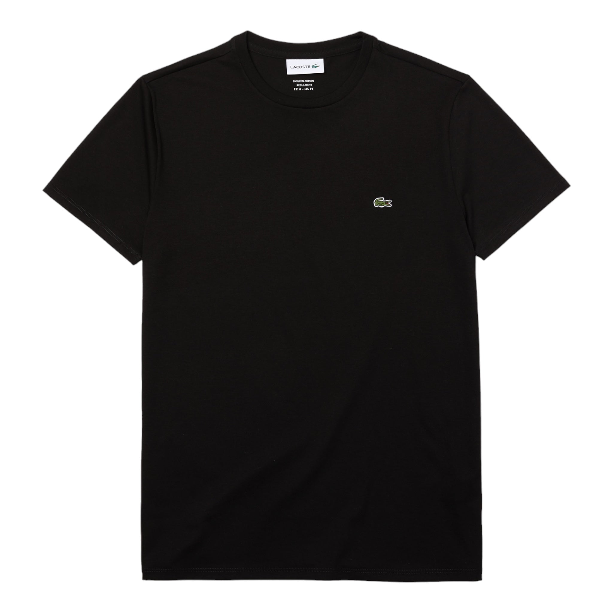 Pima Cotton Regular Fit T-Shirt Black TH670900031 Lacoste