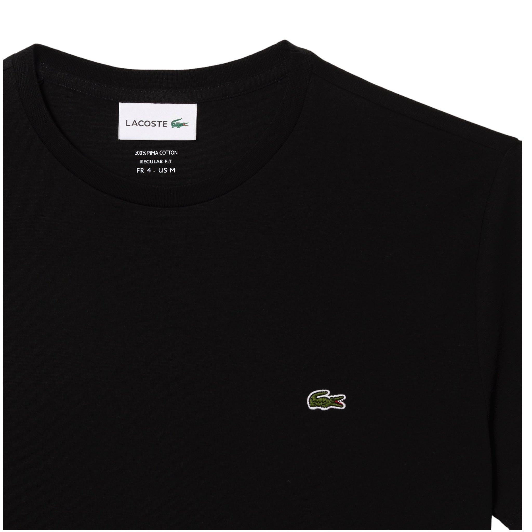 Pima Cotton Regular Fit T-Shirt Black TH670900031 Lacoste