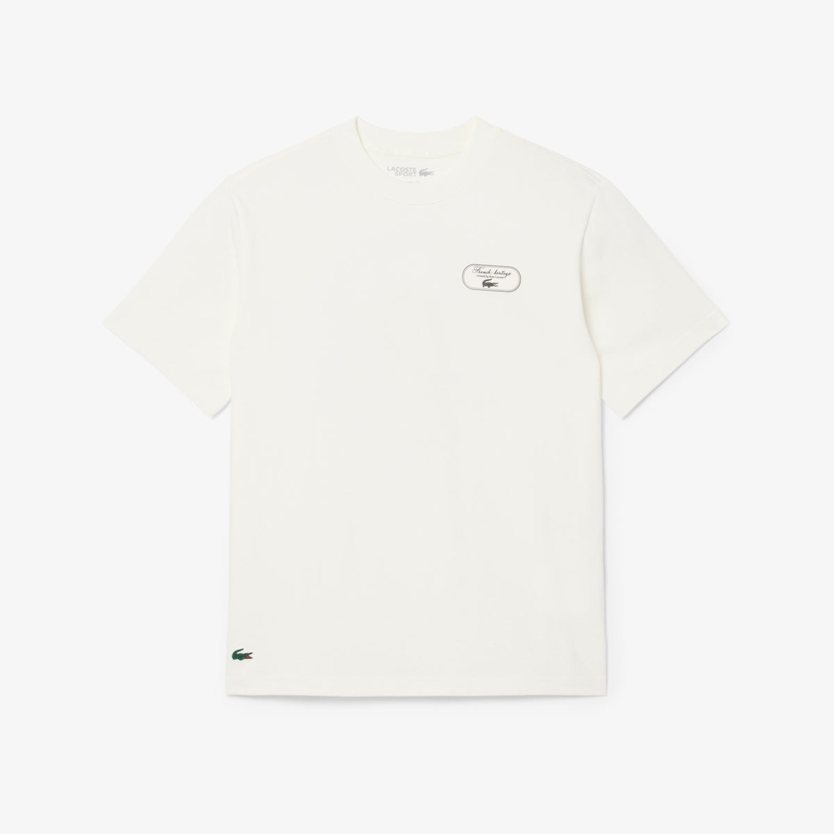 T-Shirt Bianca Ultra Dry Tennis Heritage Grafico Lacoste TH6729-00-70V