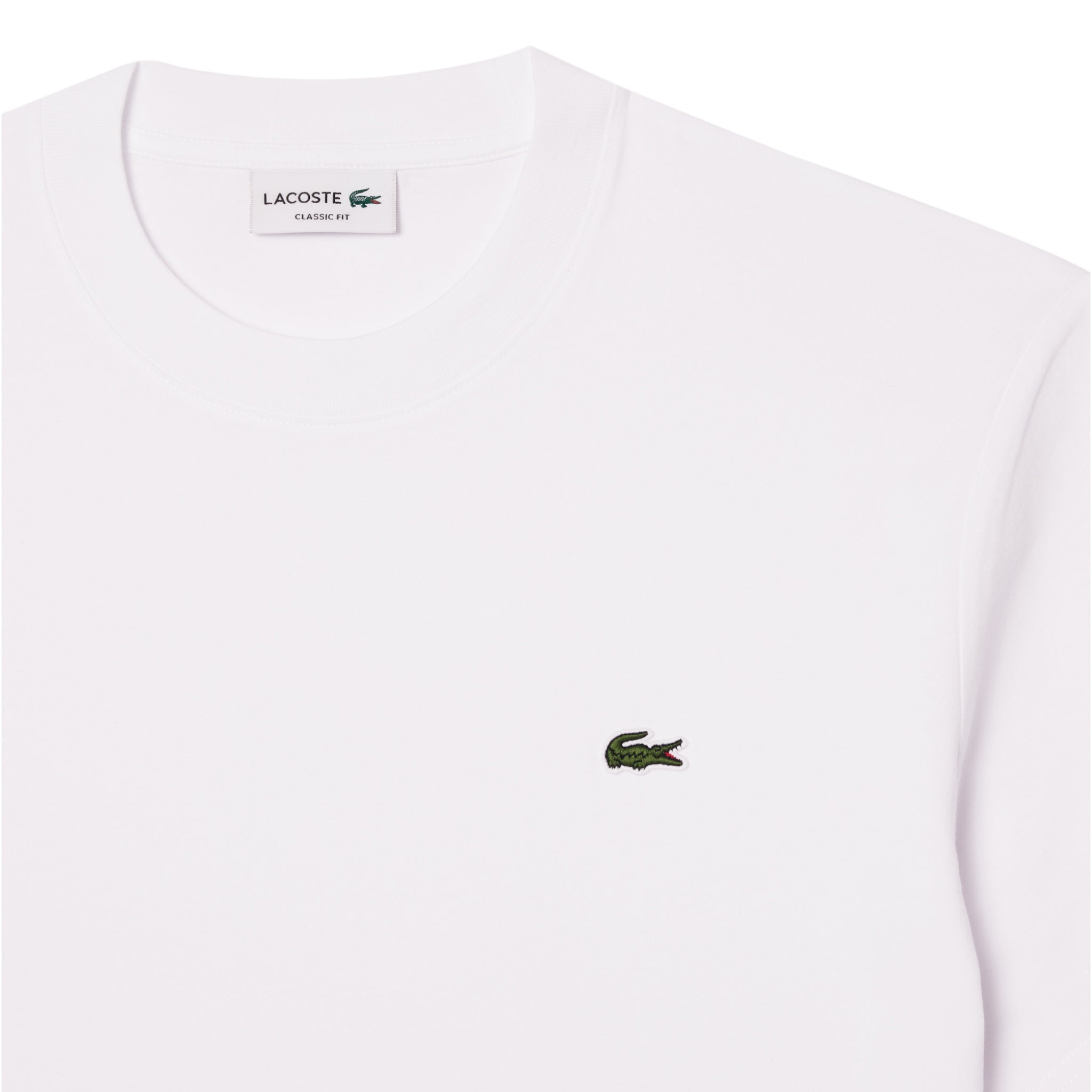 Klassisch geschnittenes T-Shirt aus weißem Jersey TH731800001 Lacoste