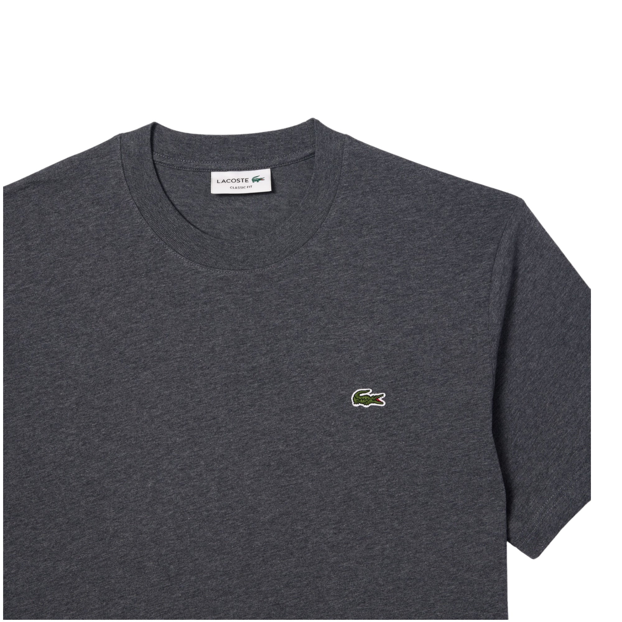 Klassisch geschnittenes T-Shirt aus Chine-Grau-Jersey TH731800050 Lacoste