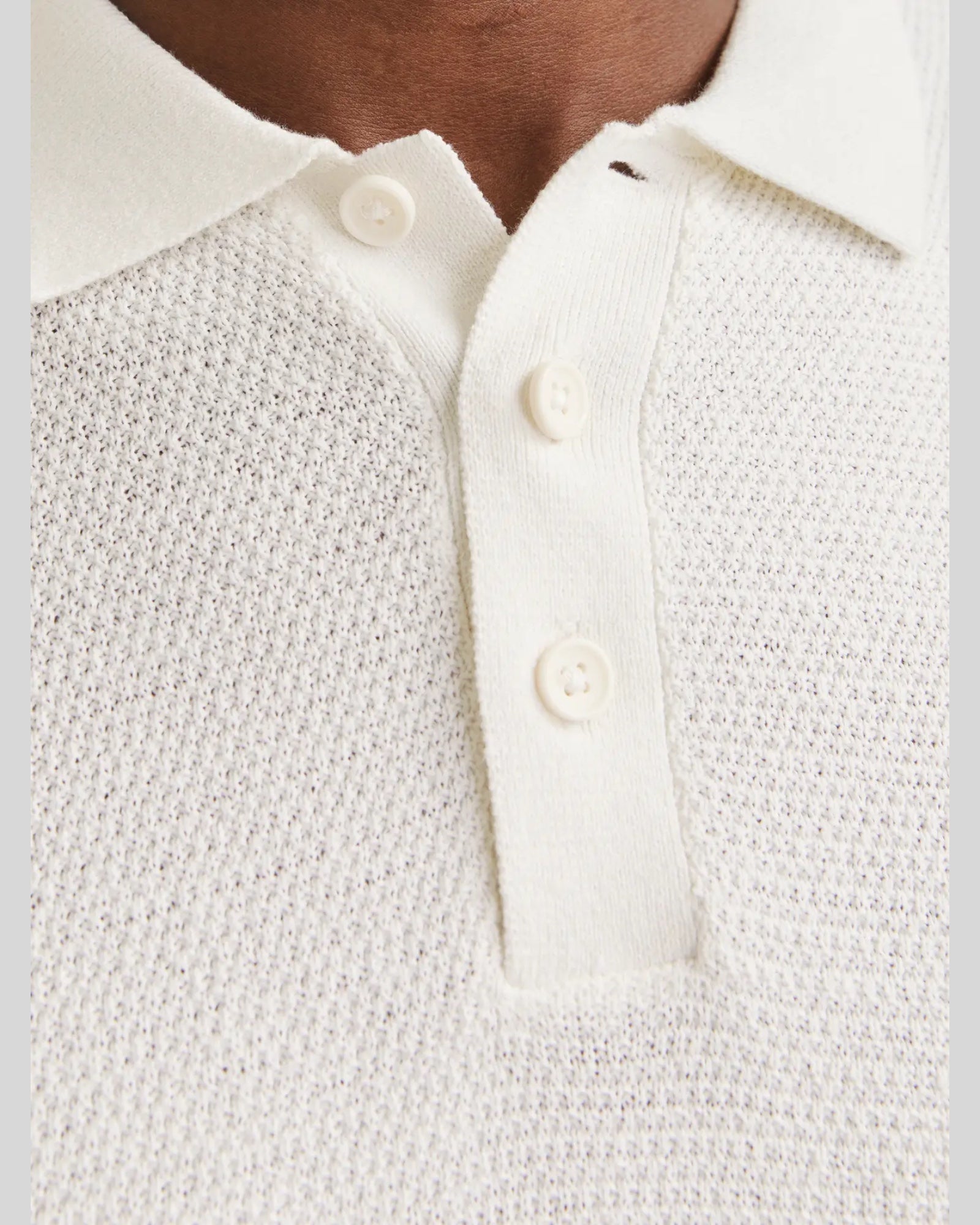 Polo In Maglia JJgeorge Knit Cloud Dancer 12268281 Jack & Jones