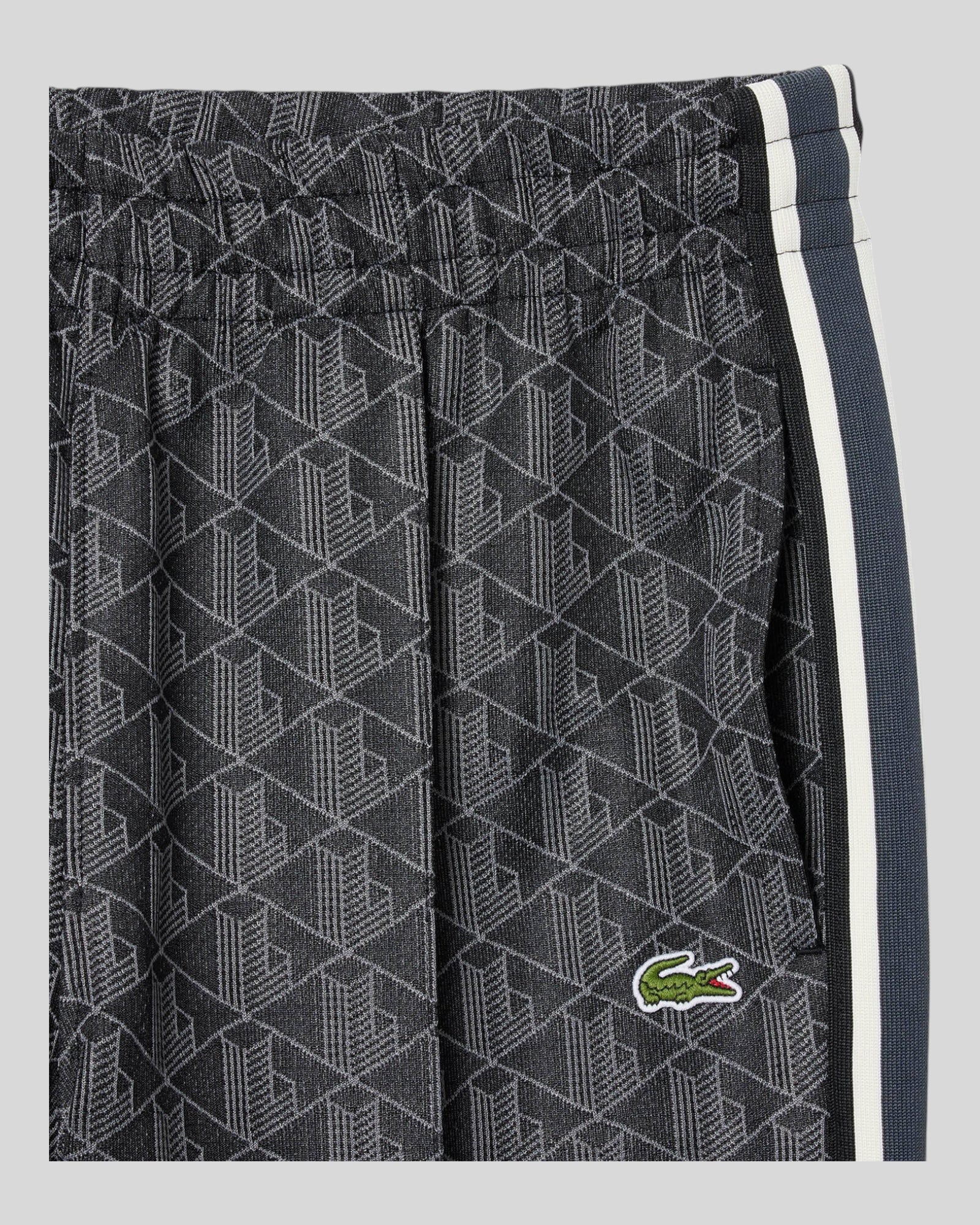 Pantalone Tuta In Jacquard Monogramma Paris Nero/Grigio XH1440-00-4PC Lacoste