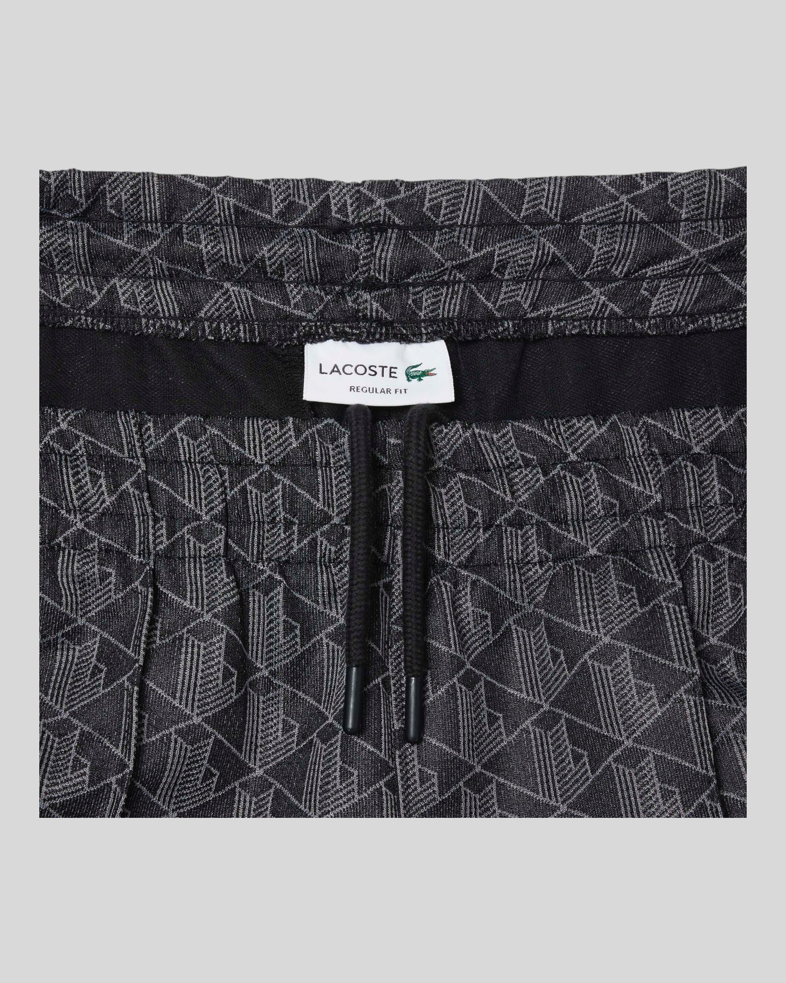 Pantalone Tuta In Jacquard Monogramma Paris Nero/Grigio XH1440-00-4PC Lacoste