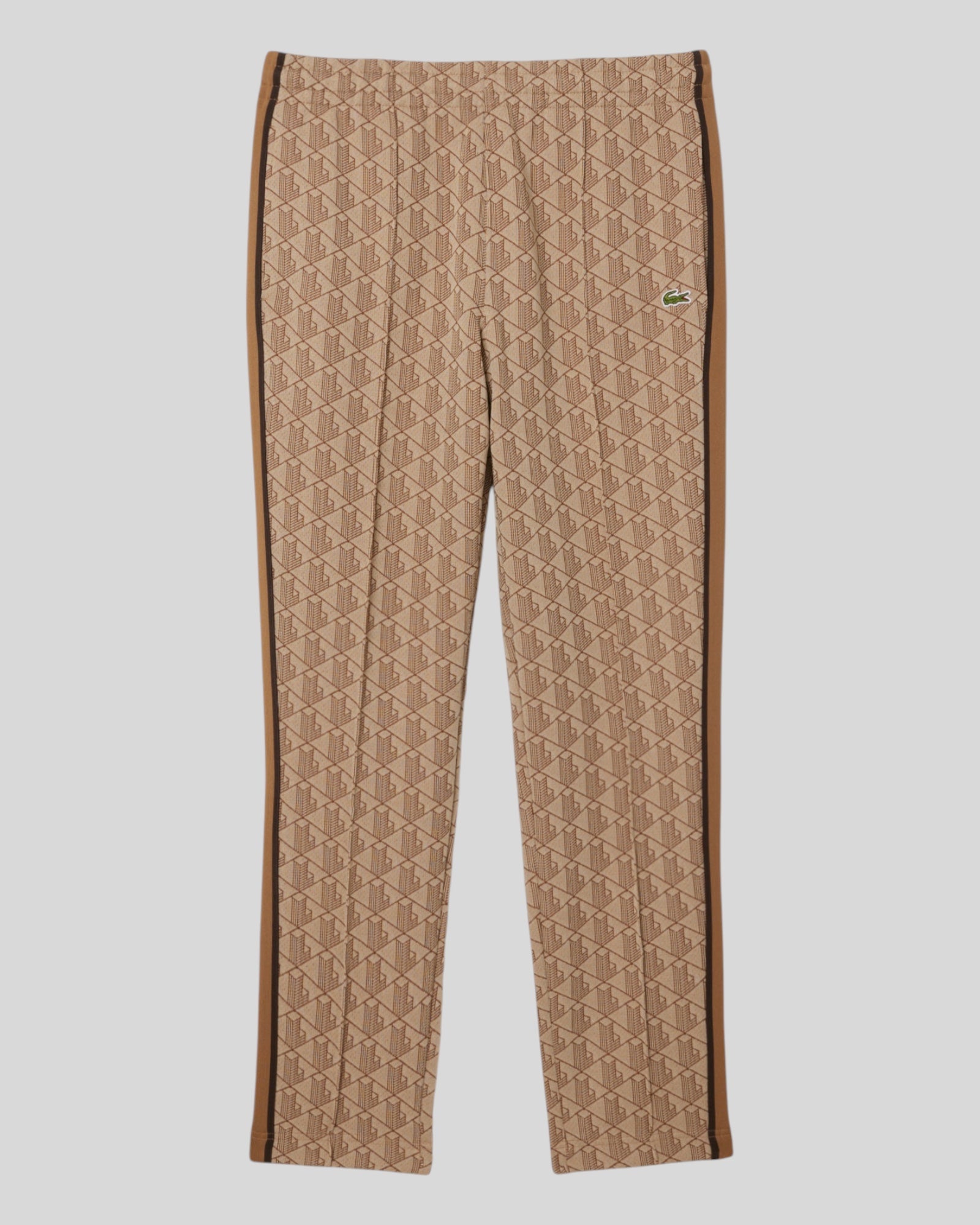 Pantalone Tuta In Jacquard Monogramma Paris Beige/Marrone XH1440-00-6IR Lacoste