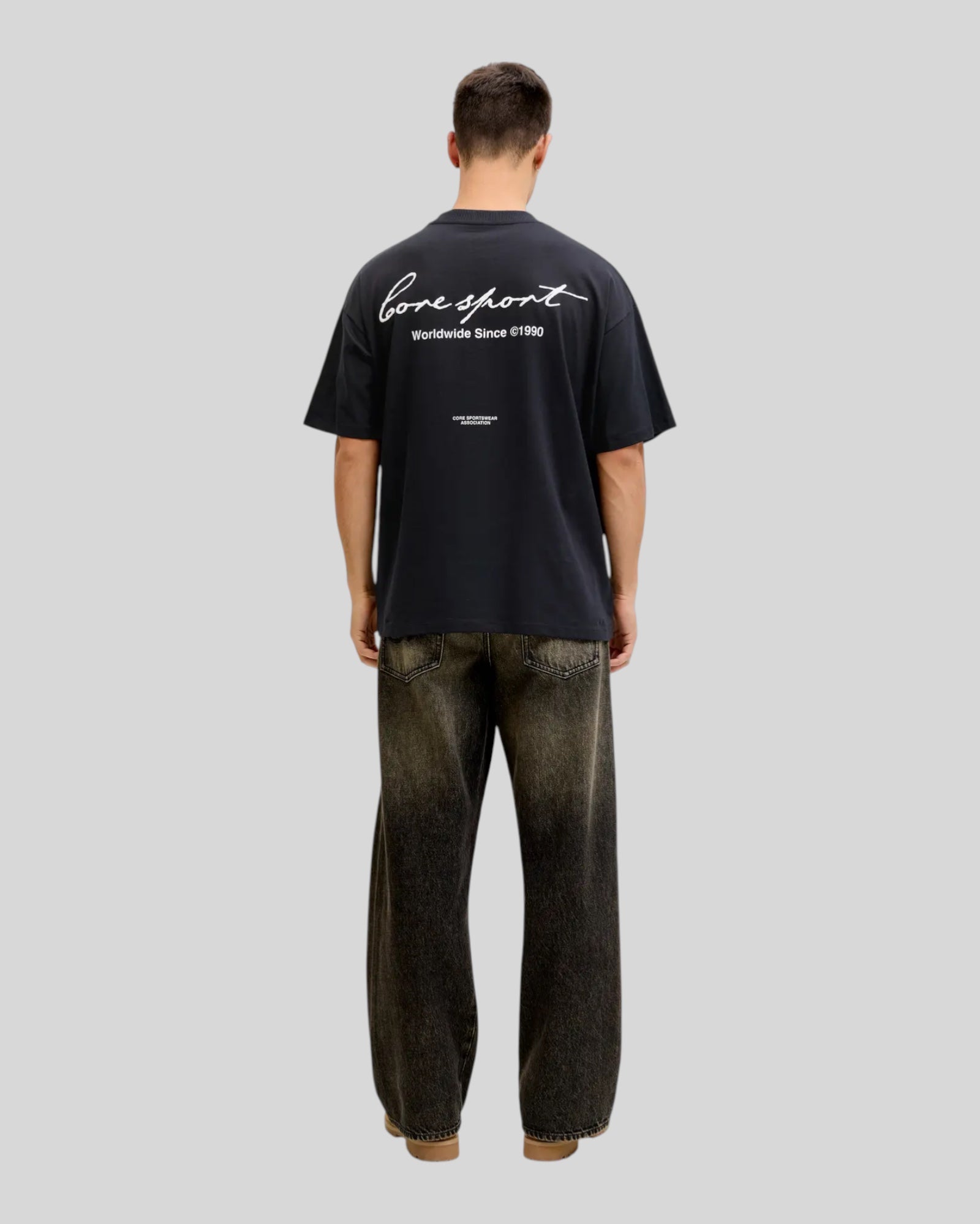 T-Shirt Jcodust Script Back SS Nero 12292982 Jack & Jones