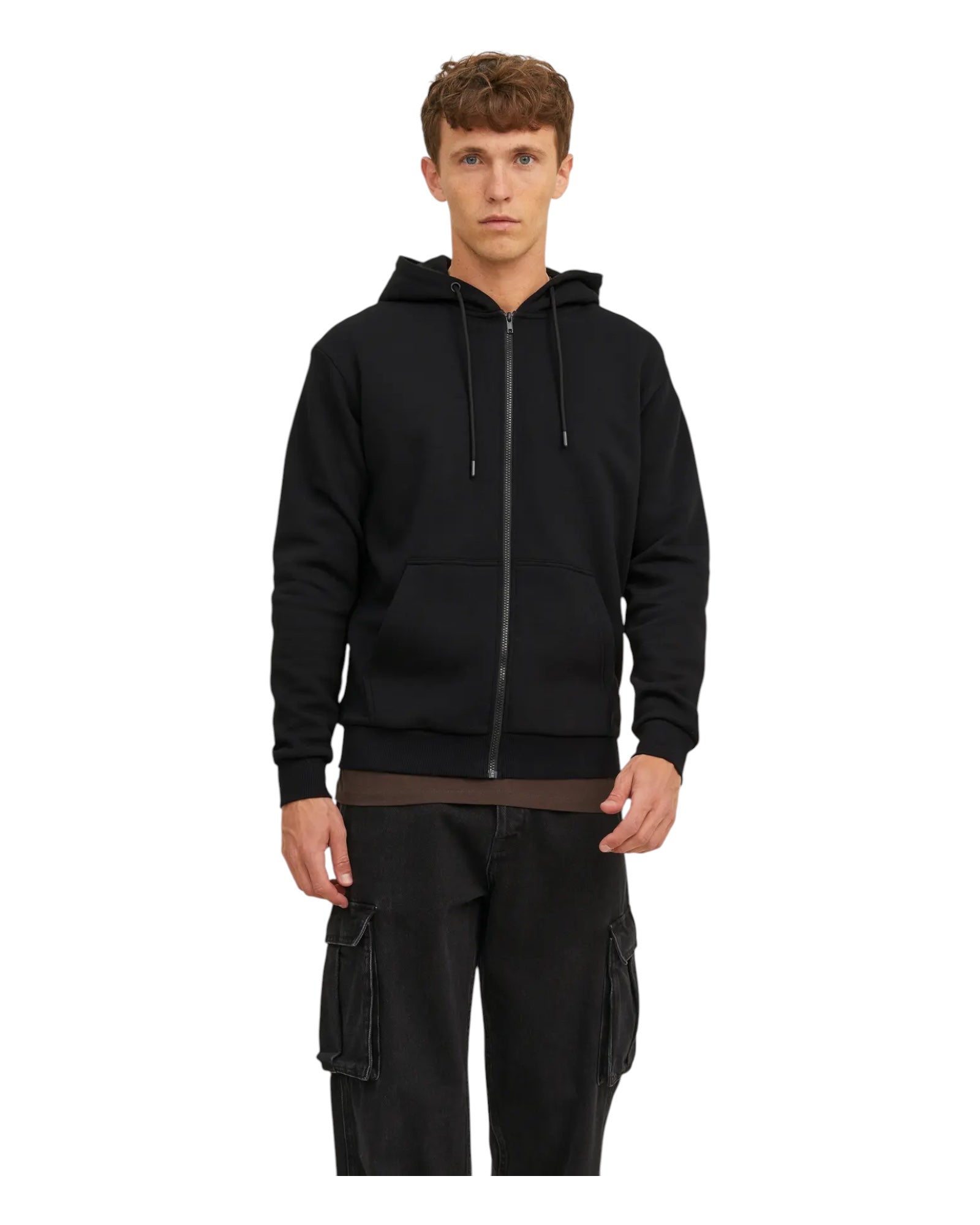 Felpa Con Cappuccio Jjbradley Sweat Zip Hoodie Nero 12249342 Jack & Jones