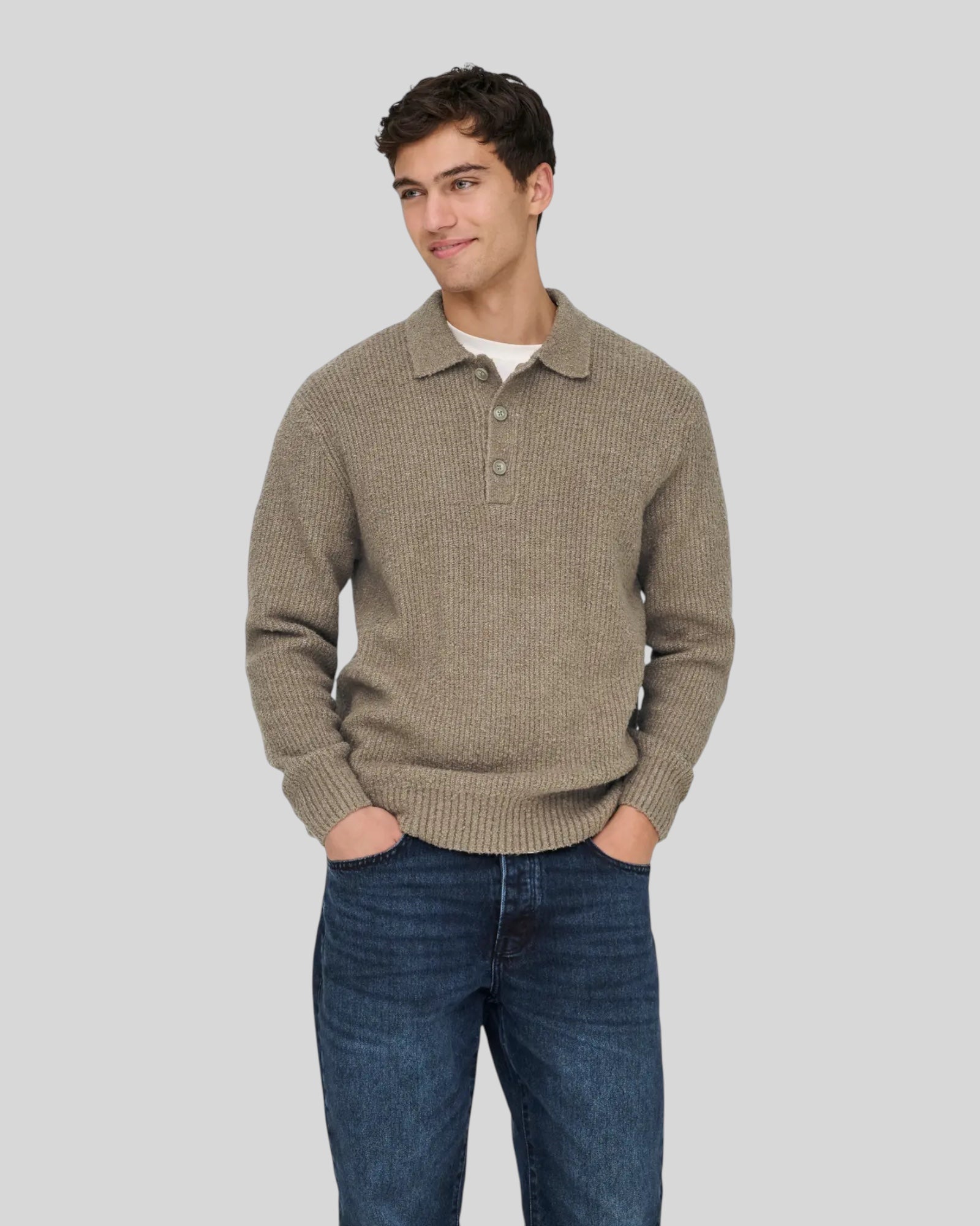 Polo In Maglia Onsdale Relaxed Walnut 22033324 Only & Sons