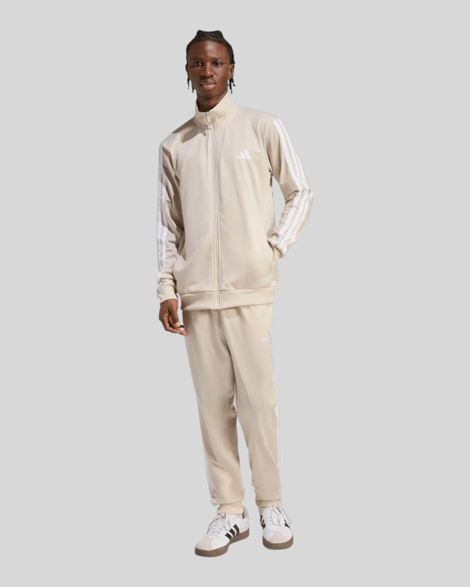Tuta Basic 3 Stripes Tricot Track Suit Beige/Bianco KR5358 Adidas