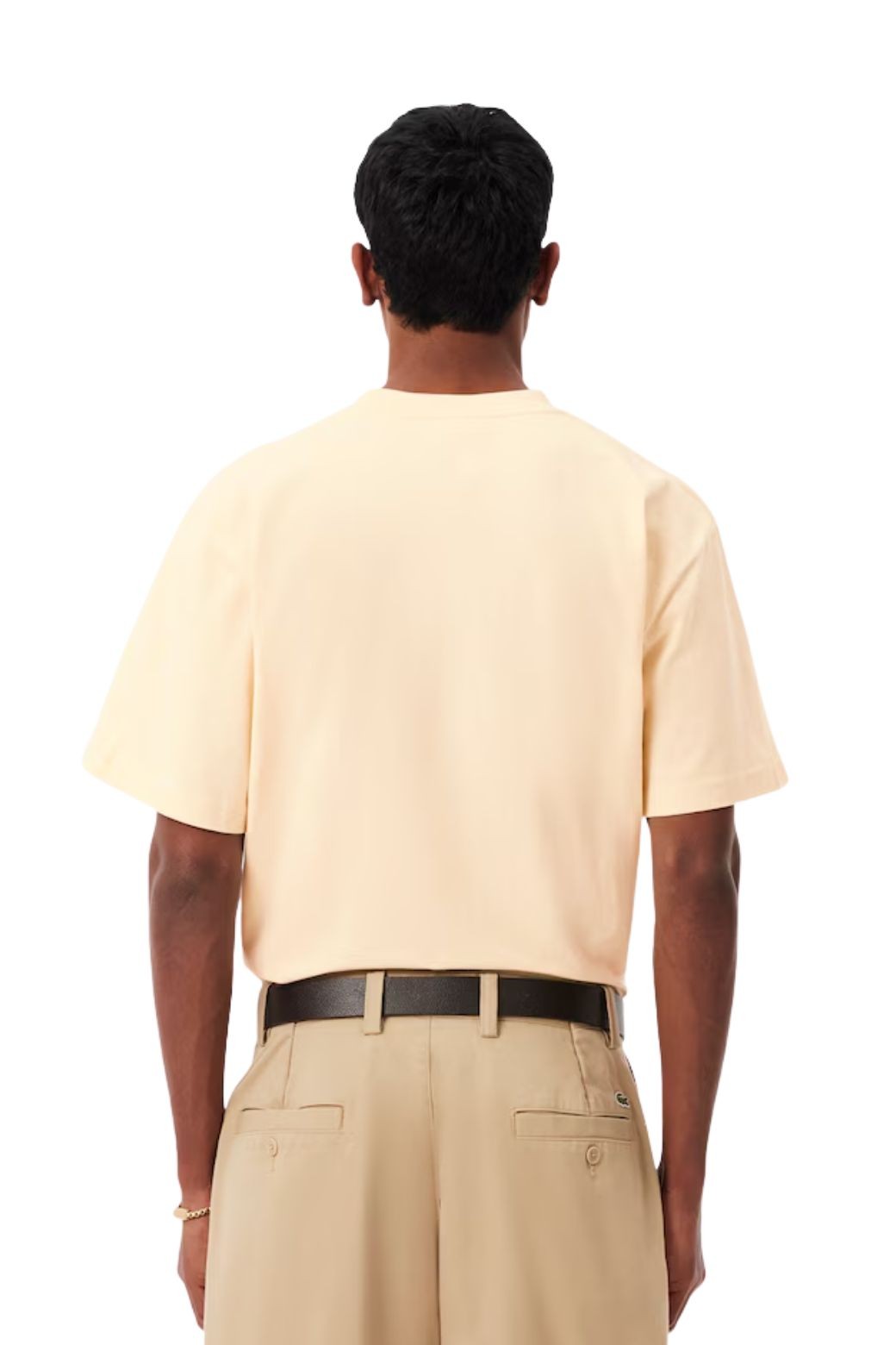T-Shirt Uomo Lacoste Beige in Jersey di Cotone Pesante TH0876-00-056