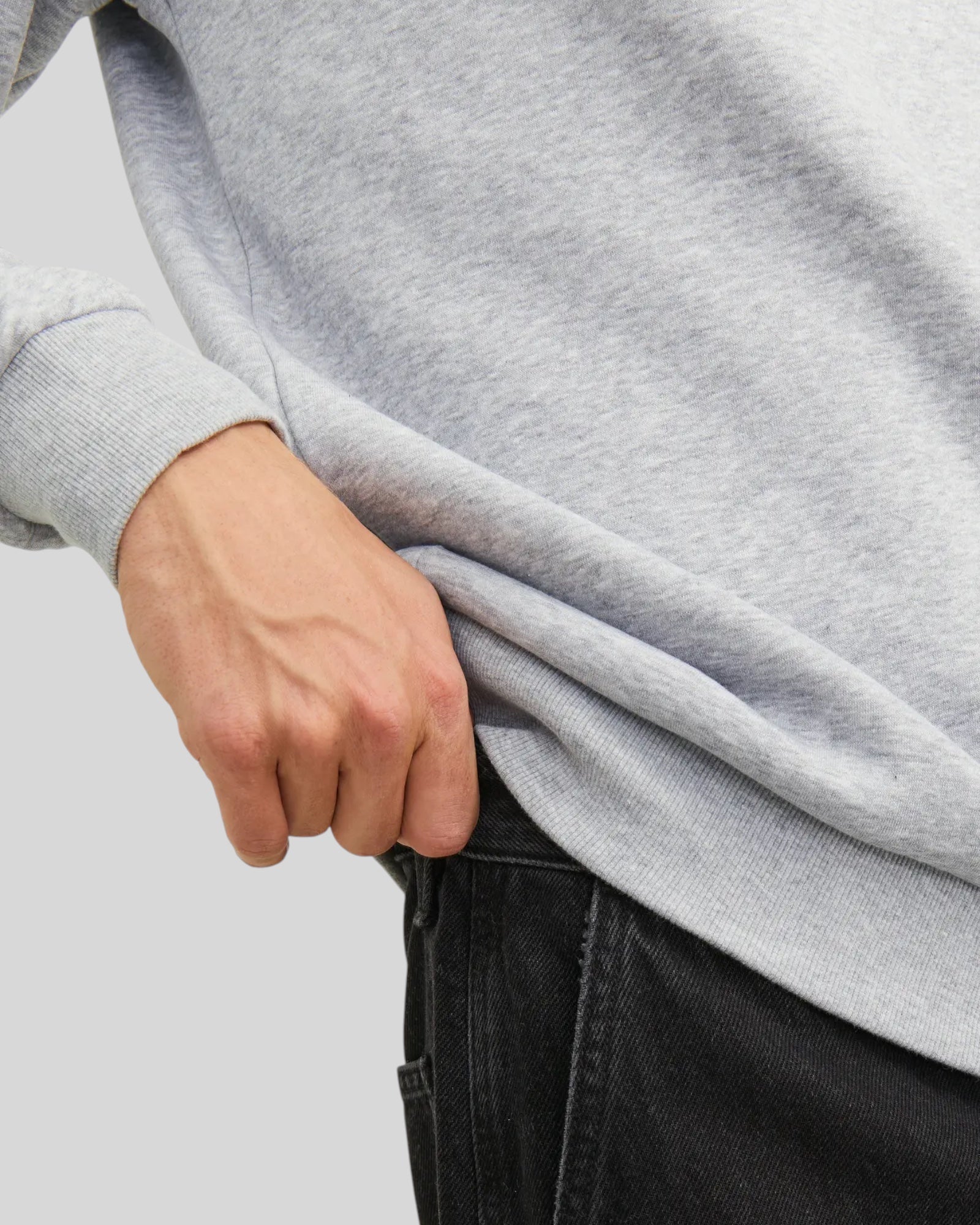 Felpa Girocollo Basic Jjbradley Seat Crew Light Grey Melange 12249341 Jack & Jones