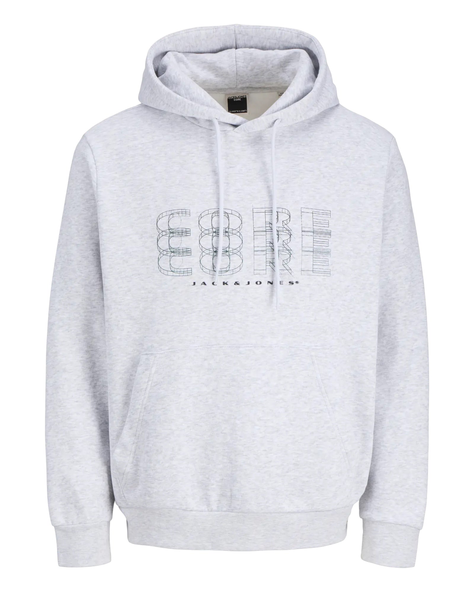 Felpa Con Cappuccio Jcofusion Branding Sweat Hoodie White Melange 12284536 Jack & Jones