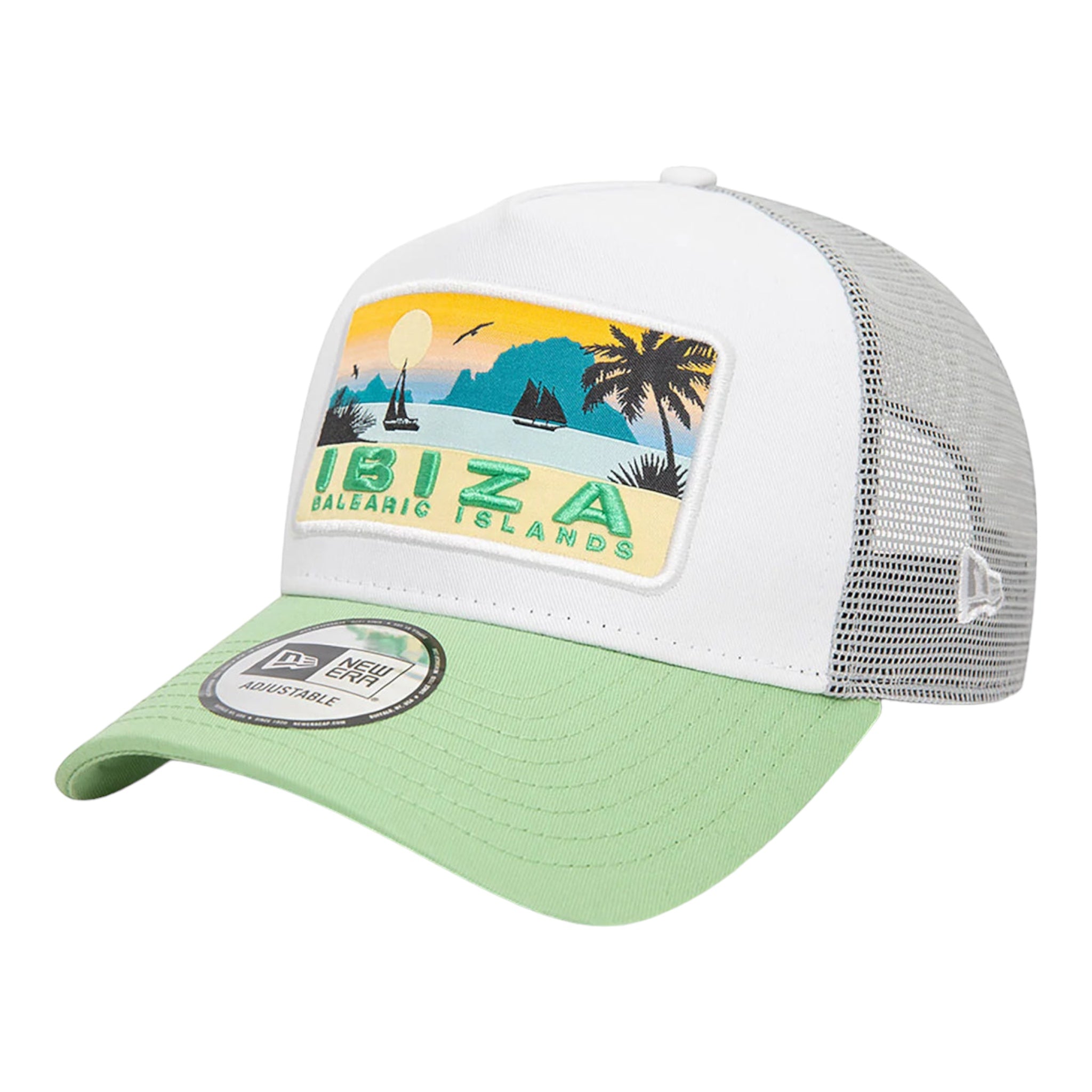 Erwachsene Unisex Ibiza Trucker Hat Weiß Grün 60503542 New Era