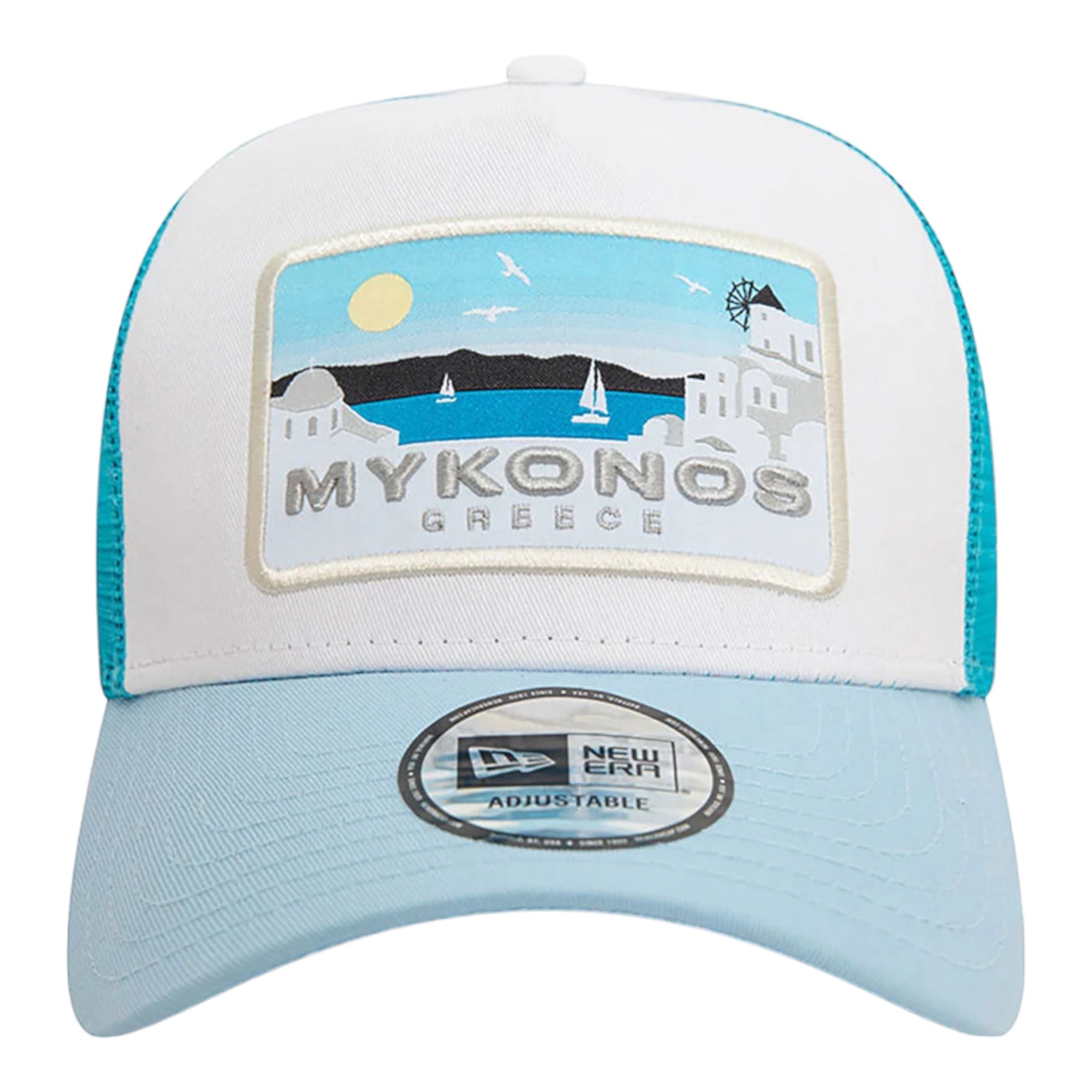 Cappello Adulto Unisex Mykonos Trucker Bianco Celeste 60503543 New Era