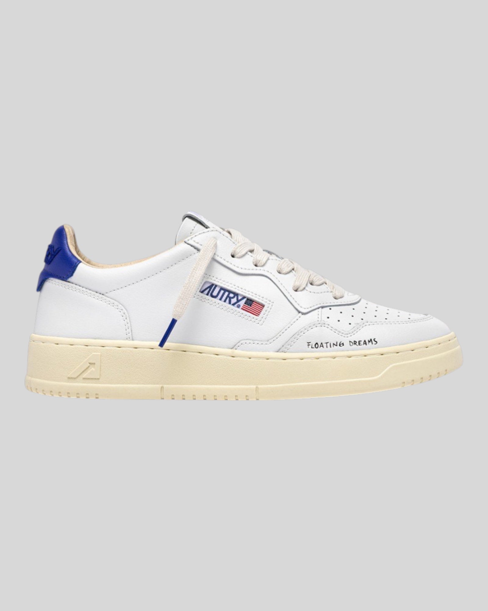 Sneakers Medalist Low Bianca e Beaucoup Blue AULM DL01 Autry