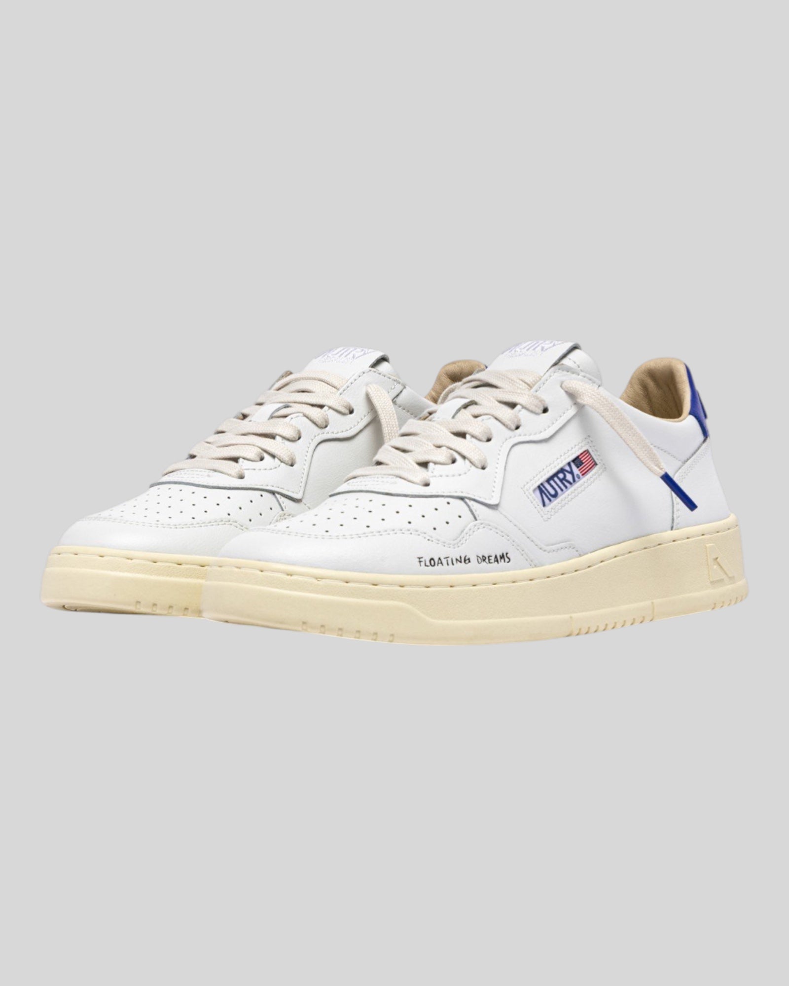 Sneakers Medalist Low Bianca e Beaucoup Blue AULM DL01 Autry