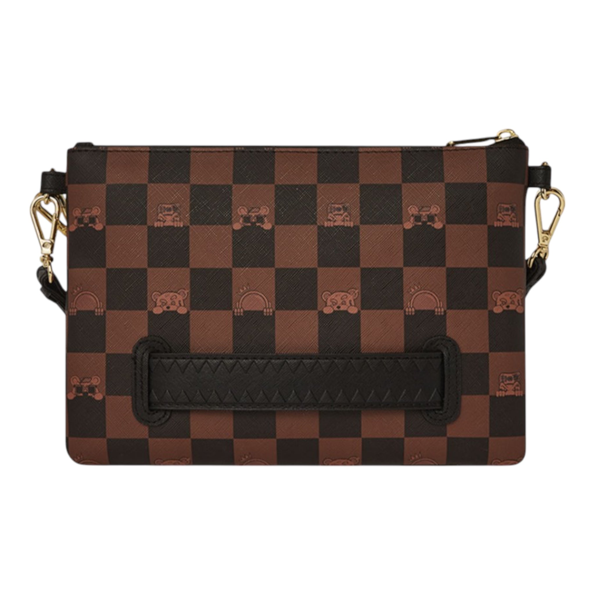 Peeking Character Check Clutch Brown 910B7509NSZ Sprayground