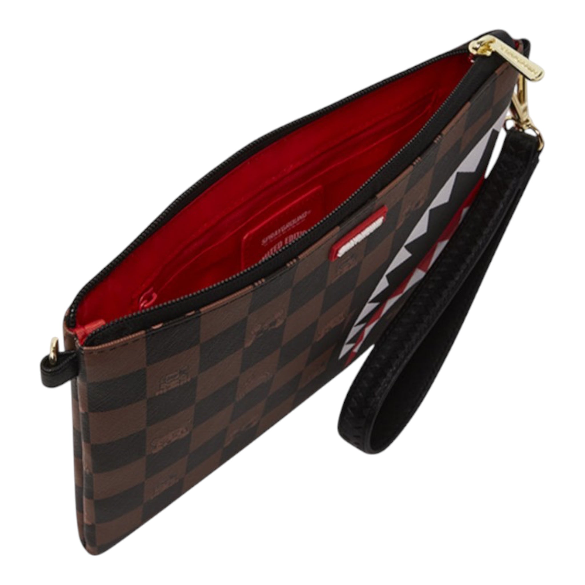 Peeking Character Check Clutch Brown 910B7509NSZ Sprayground