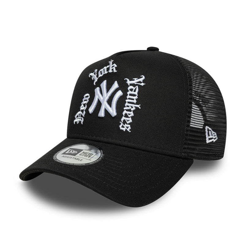 New Era 9FORTY A-Frame Trucker New York Yankees Wordmark nero 60915922