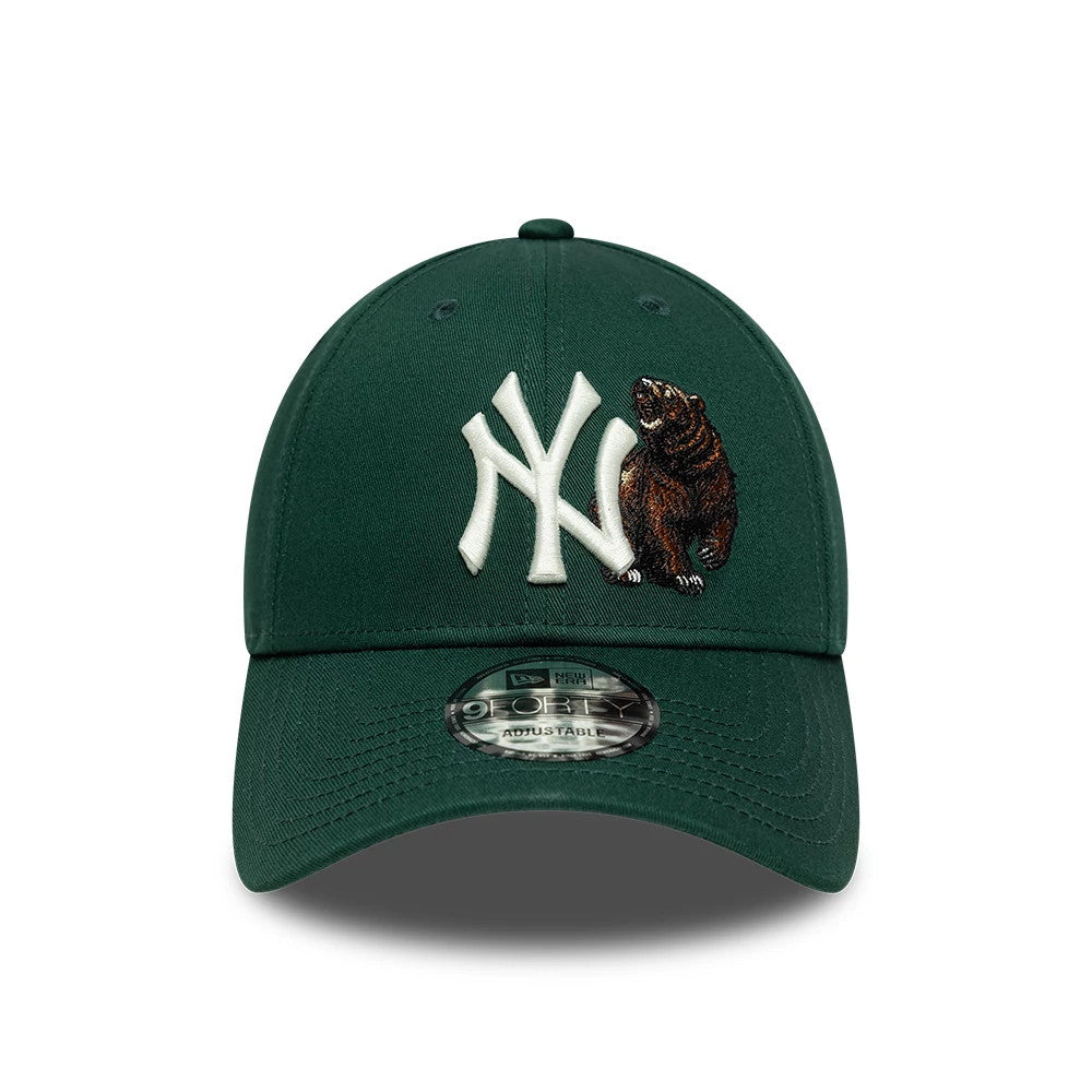 New Era 9FORTY MLB Outdoor Icon New York Yankees verde scuro 60915889 vista frontale
