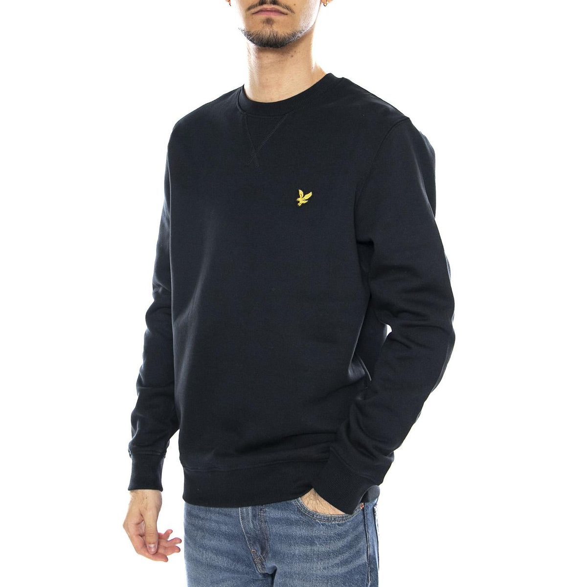 Felpe Blu Scuro Lyle & Scott Brushed Back Crew Neck ML1131V/Z271