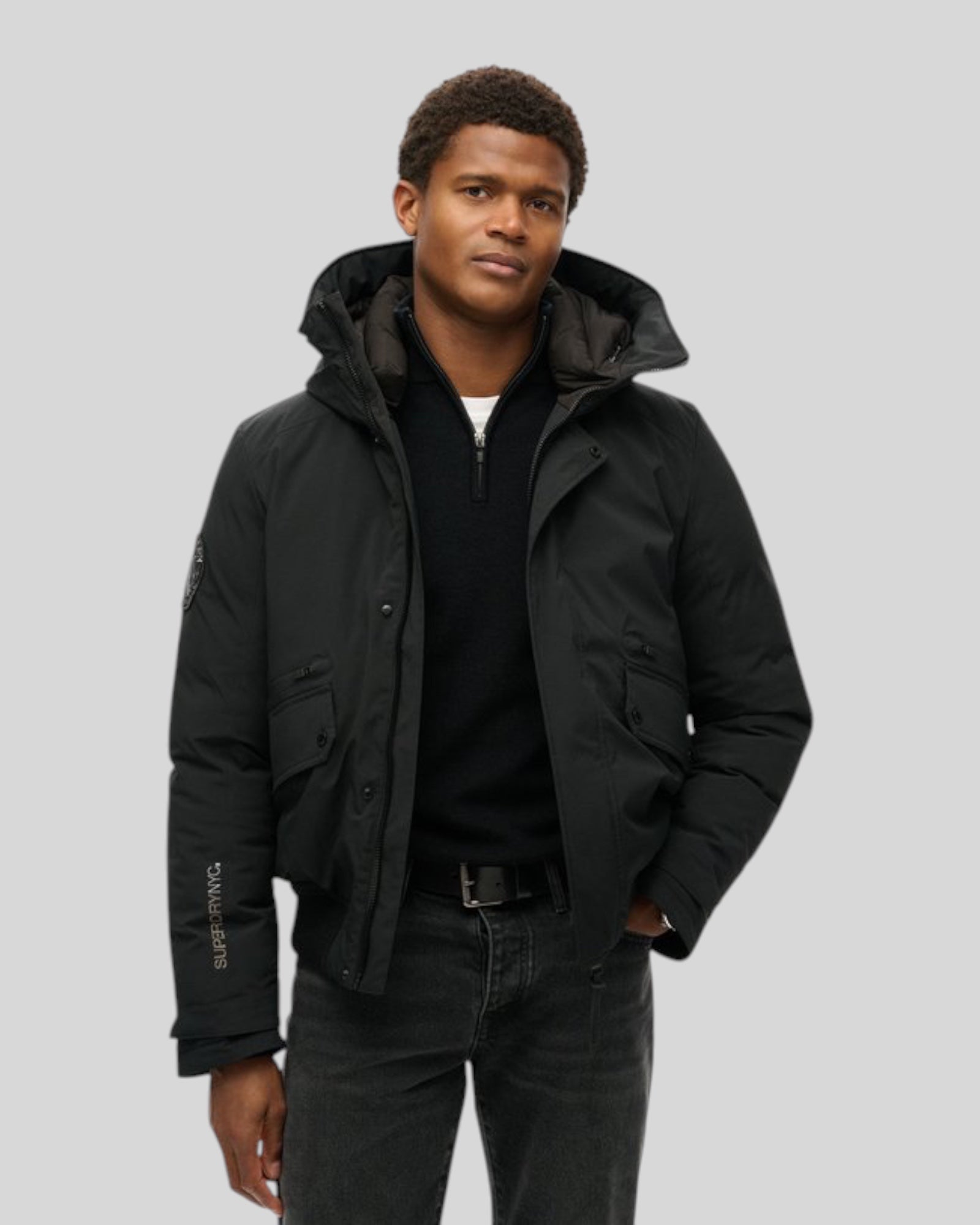 Giubbotto Bomber Imbottito City Padded Jacket Nero M5011908A 02A Superdry